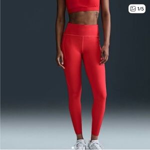 Nike Swift High-Waisted Pocket 7/8 Running Leggings size xl red/orange NWT